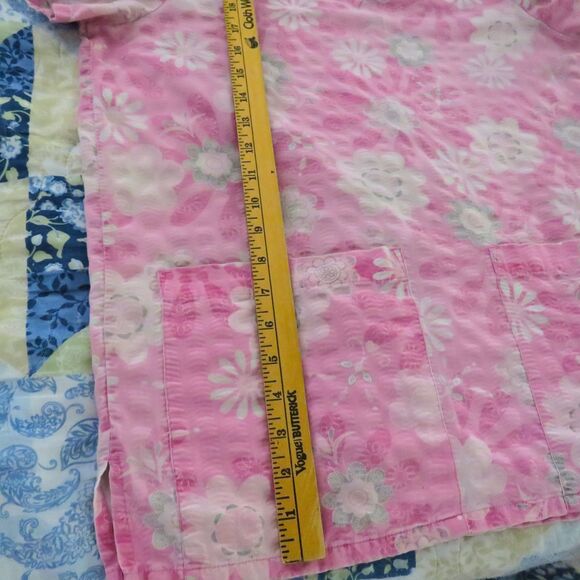 Tafford Scub Top Women Pink Small Floral Pattern & Large Pockets Comfortable Fit - Picture 8 of 9